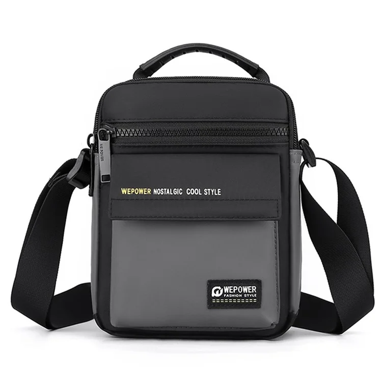 WEPOWER 58 Men Casual Messenger Bag Nylon Single Shoulder Crossbody Bag, Size S - Grey