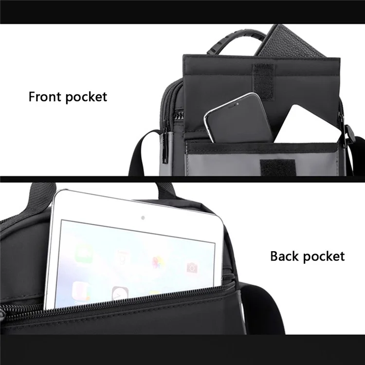 WEPOWER 58 Men Casual Messenger Bag Nylon Single Shoulder Crossbody Bag, Size S - Grey