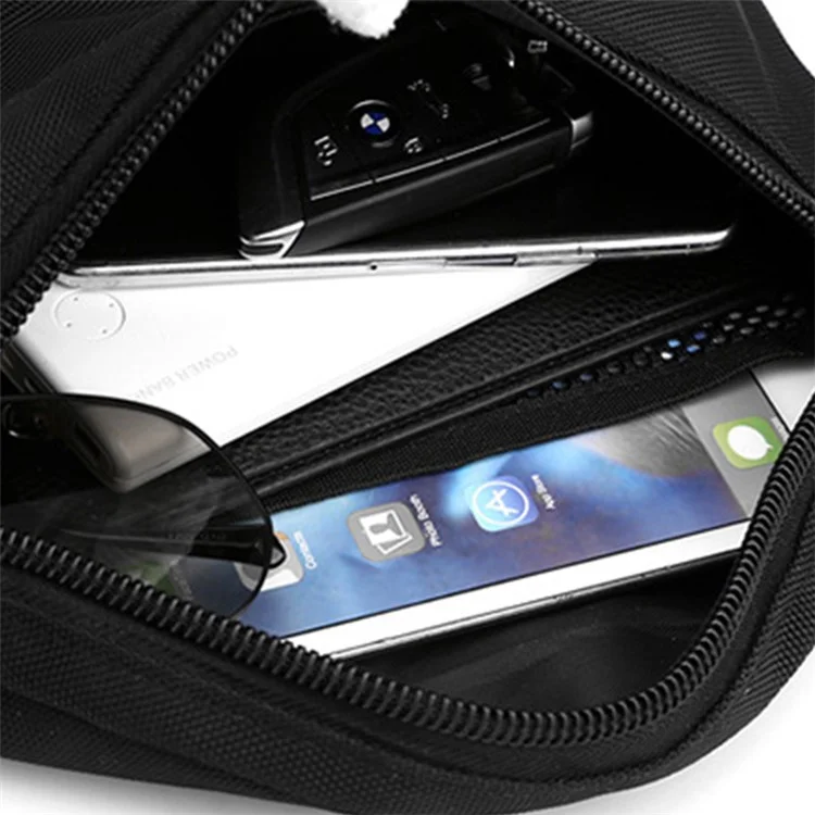 TOUGH SLHS 846 Unisex Casual Crossbody Bag Nylon Wasserdicht Einzelnes Schultertuch, Größe S - Schwarz