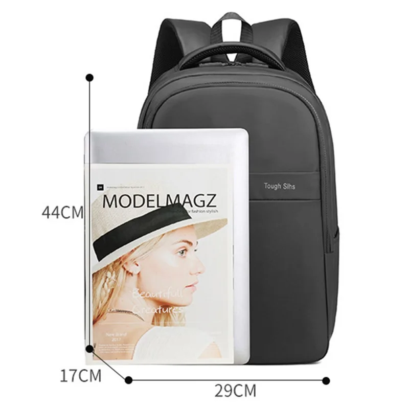TOUGH SLHS 3402 21L Men Nylon Shoulder Bag Large Capacity 15.6 Inch Laptop Backpack - Dark Blue
