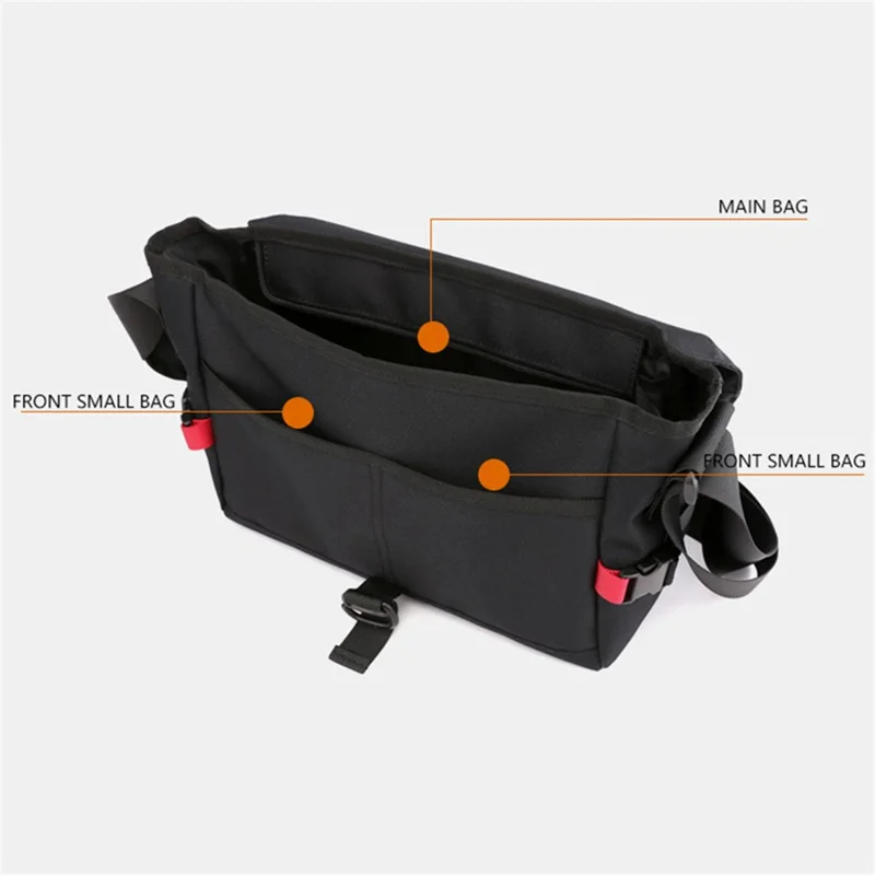 TOUGH SLHS 8204 Stylish Men Anti-Splash Nylon Single Shoulder Crossbody Bag - Black