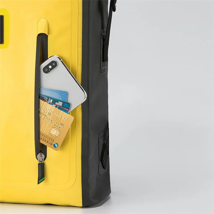 SZ-AS-032 Zaino impermeabile in PVC da 25 L con design di separazione bagnato e asciutto, per escursionismo, sport acquatici - Giallo