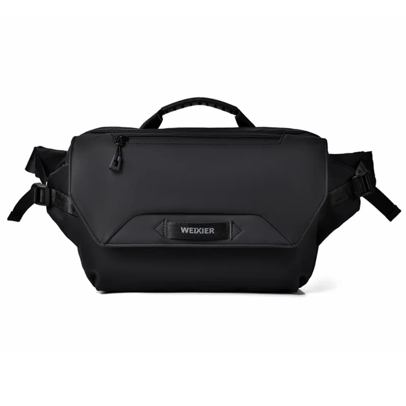 WEIXIER D511 Waterproof Nylon Crossbody Bag Men Travel Chest Bag, 32x7x20cm - Black