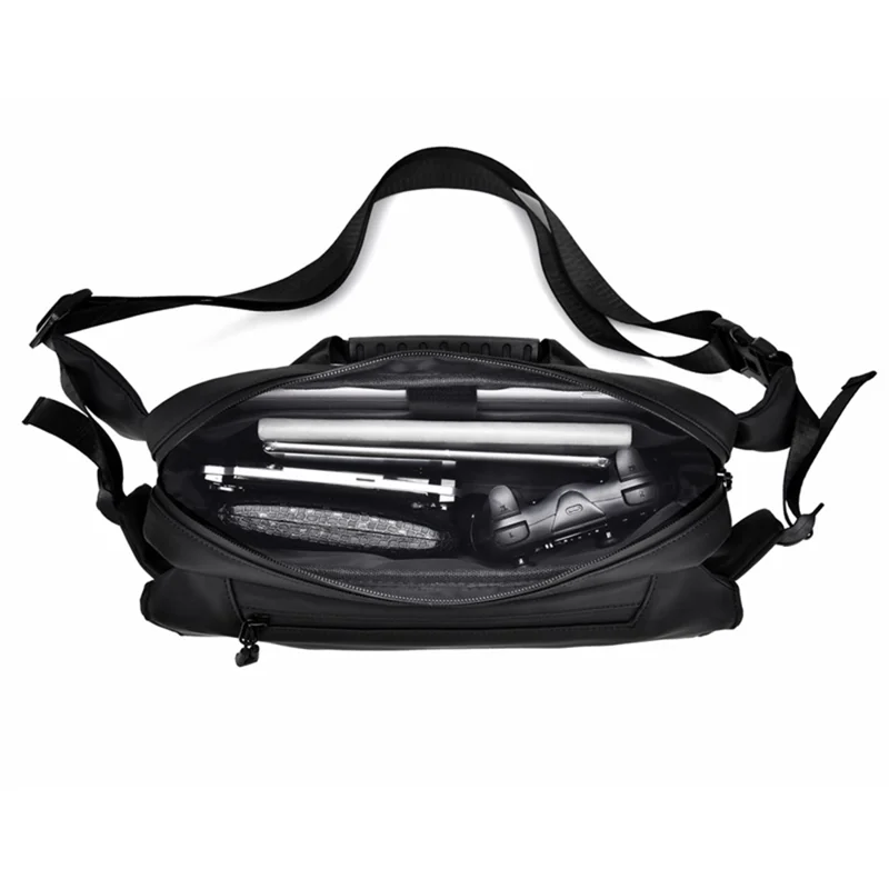WEIXIER D511 Waterproof Nylon Crossbody Bag Men Travel Chest Bag, 32x7x20cm - Black