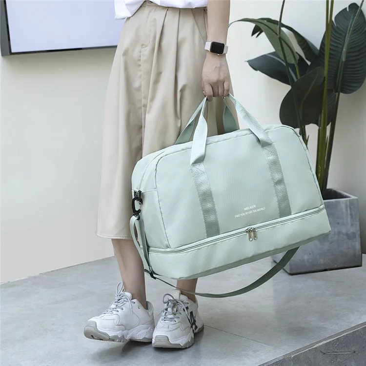 WEIXIER V016 36-55L Sac de Voyage Imperméable en Nylon, avec Petit Sac - Vert