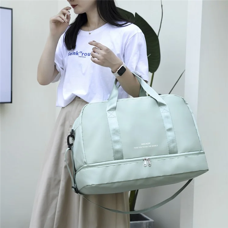 WEIXIER V016 36-55L Sac de Voyage Imperméable en Nylon, avec Petit Sac - Vert