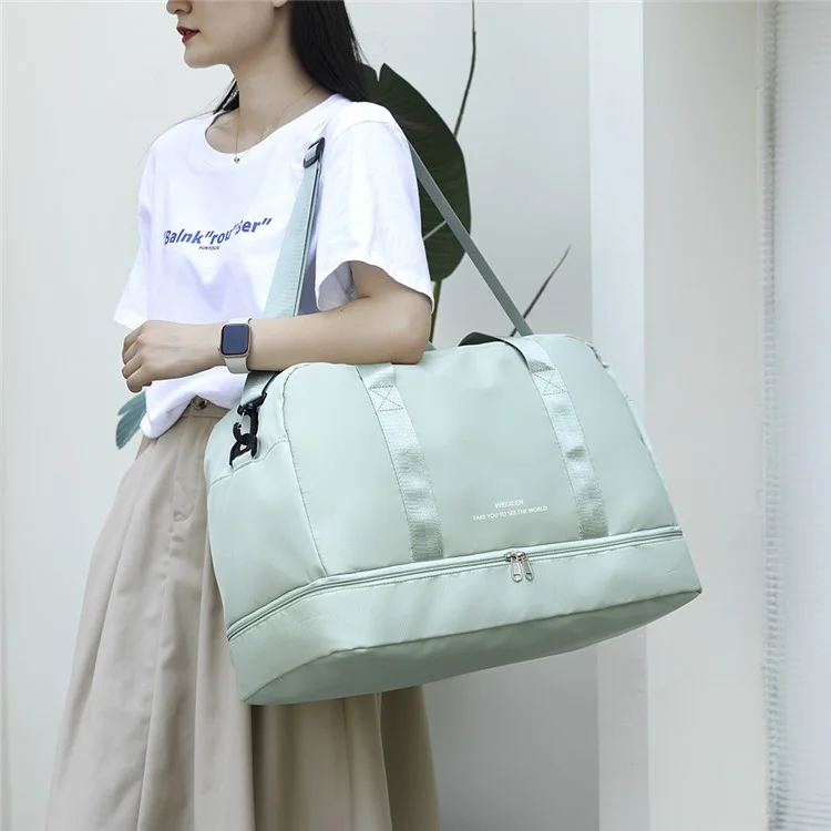 WEIXIER V016 36-55L Sac de Voyage Imperméable en Nylon, avec Petit Sac - Vert