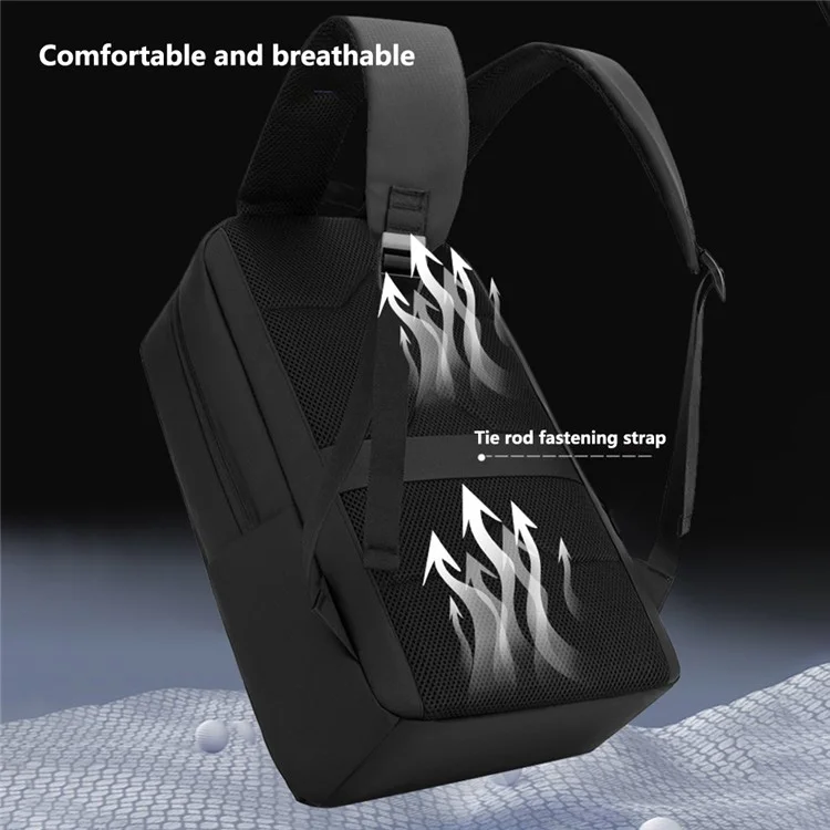 Sac à dos de voyage pour hommes WEPOWER 1295 en nylon léger avec compartiment pour ordinateur portable - Noir