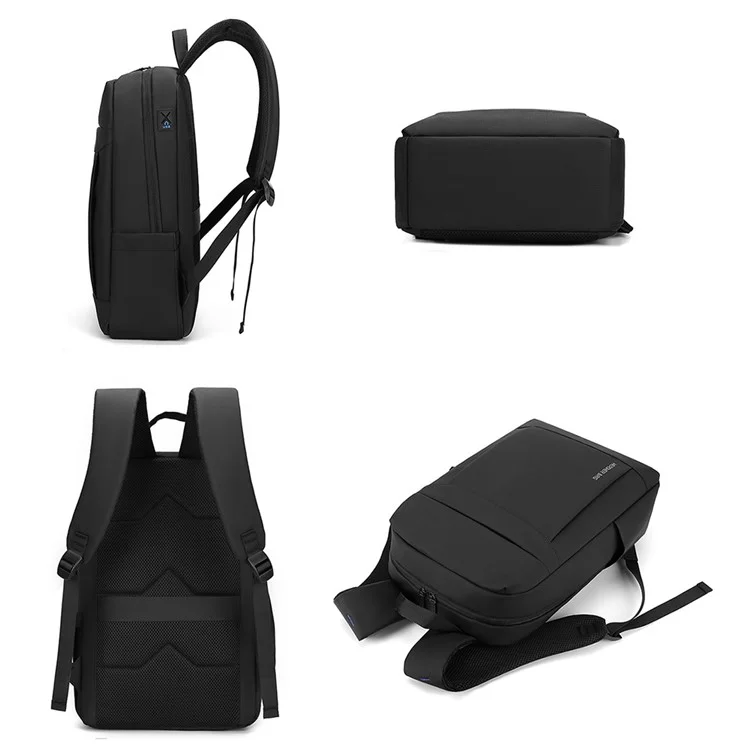 Sac à dos de voyage pour hommes WEPOWER 1295 en nylon léger avec compartiment pour ordinateur portable - Noir