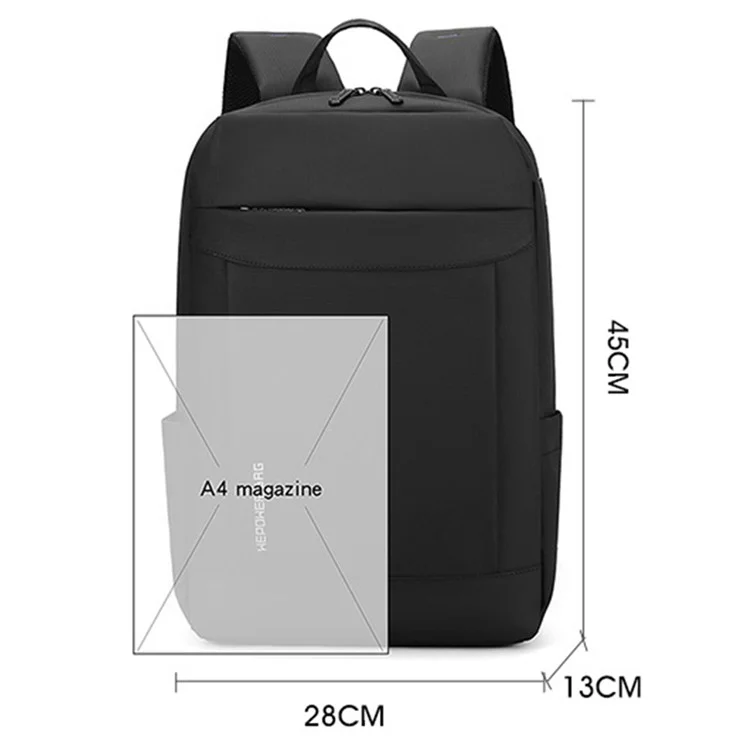 Sac à dos de voyage pour hommes WEPOWER 1295 en nylon léger avec compartiment pour ordinateur portable - Noir