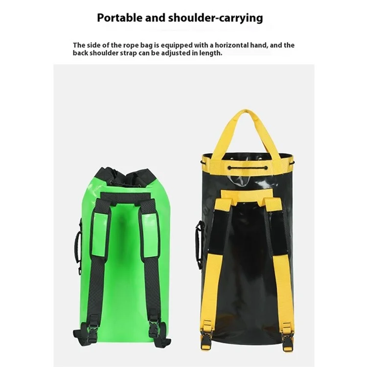 XINDA XD-BAG21 30L Bergsteigeseil-Aufbewahrungstasche mit Wasserablauflöchern - Design Wanderrucksack - Grün