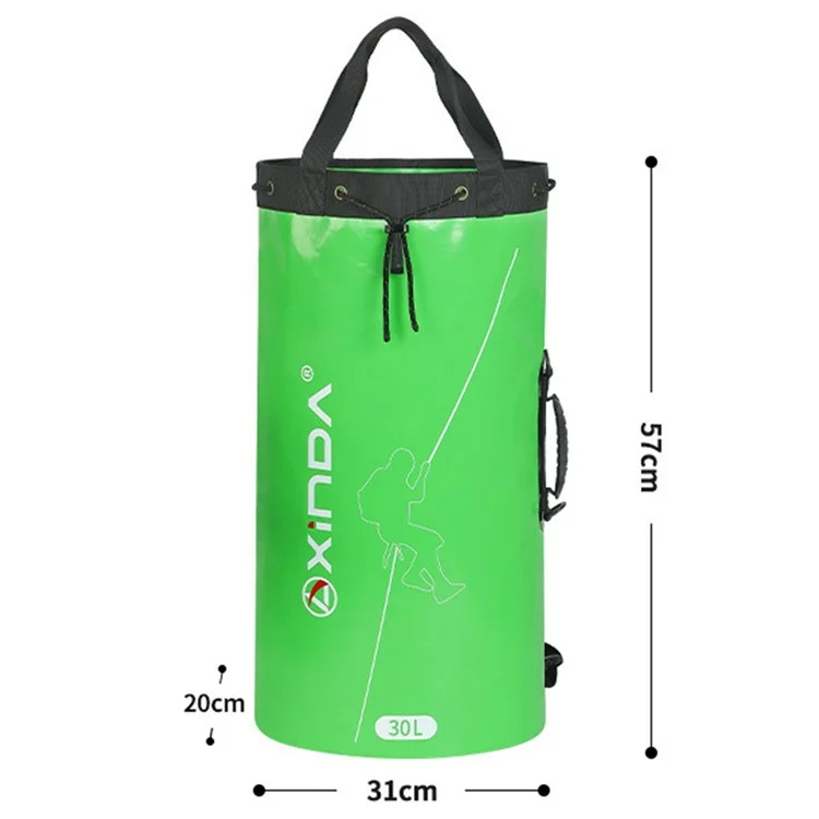 XINDA XD-BAG21 30L Bergsteigeseil-Aufbewahrungstasche mit Wasserablauflöchern - Design Wanderrucksack - Grün
