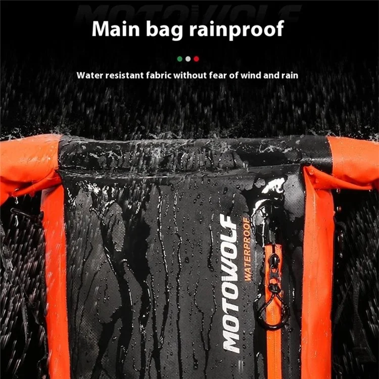 MOTOWOLF MDL0714 30L Motorcycle Cycling Backpack Waterproof PVC Large Shoulders Bag with External Elastic Net Pocket - Blue