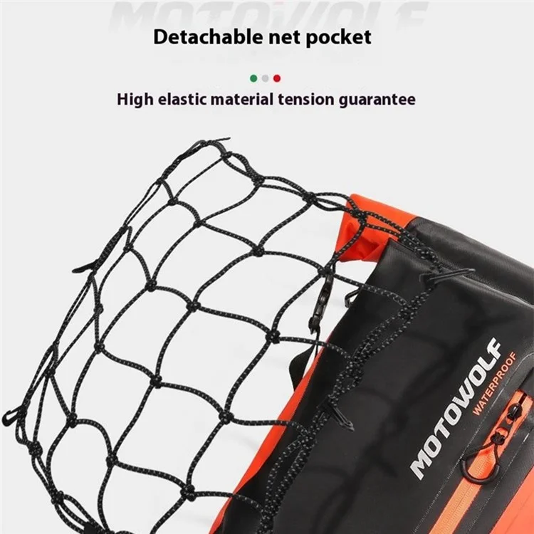 MOTOWOLF MDL0714 30L Motorcycle Cycling Backpack Waterproof PVC Large Shoulders Bag with External Elastic Net Pocket - Blue