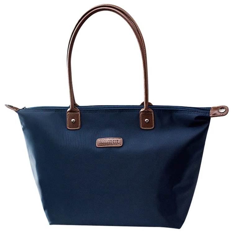 Saco de Tote de Ombro Hindul Para Mulheres, Nylon Gols de Ombro de Viagem de Nylon, Tamanho: 32*29*19cm - Azul Escuro
