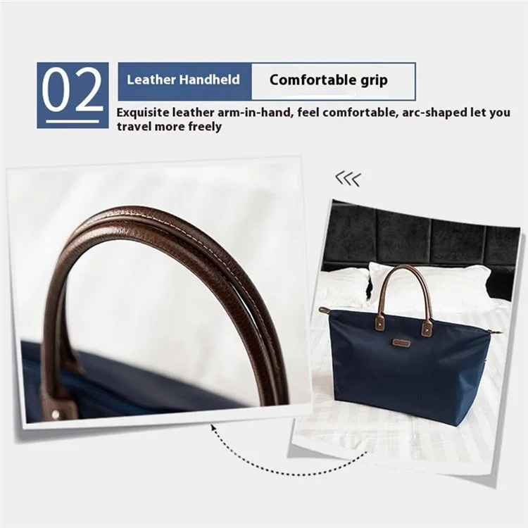 Saco de Tote de Ombro Hindul Para Mulheres, Nylon Gols de Ombro de Viagem de Nylon, Tamanho: 32*29*19cm - Azul Escuro
