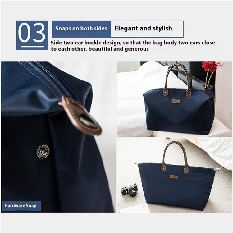 Saco de Tote de Ombro Hindul Para Mulheres, Nylon Gols de Ombro de Viagem de Nylon, Tamanho: 32*29*19cm - Azul Escuro
