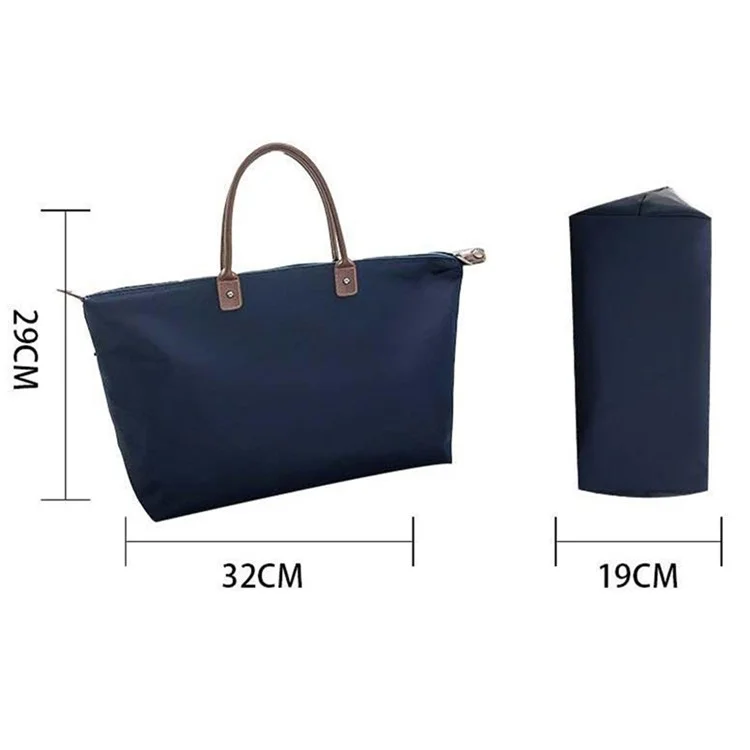 Saco de Tote de Ombro Hindul Para Mulheres, Nylon Gols de Ombro de Viagem de Nylon, Tamanho: 32*29*19cm - Azul Escuro