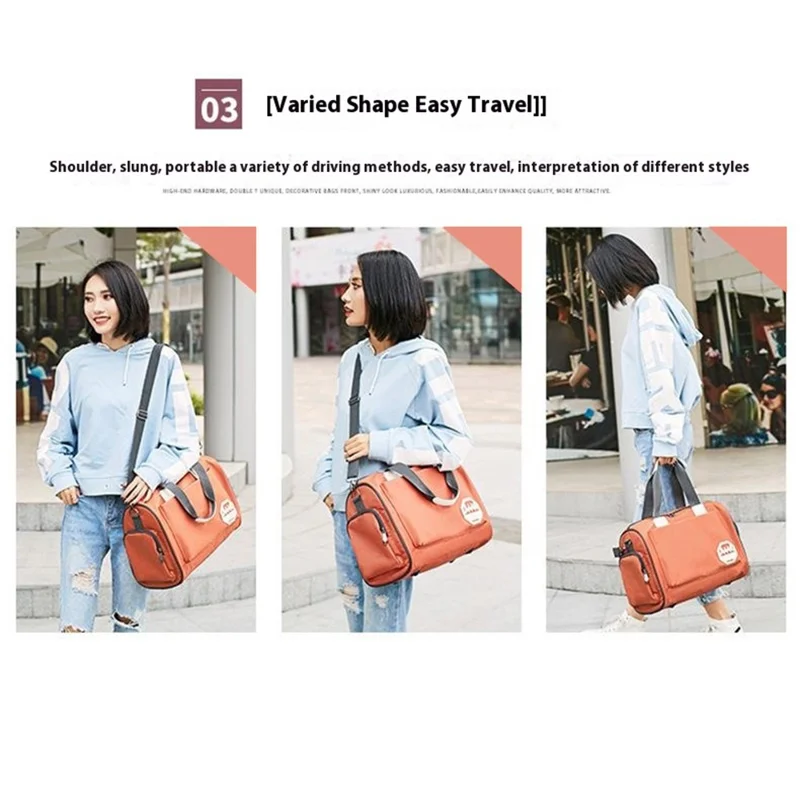 HINDUL Travel Duffel Bag Weekender Overnight Carry On Bag with Shoulder Strap, Size: 30*16*38cm - Orange