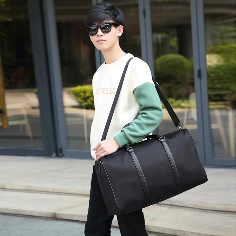 Nylon Sports Gym Bag Waterproof Travel Duffel Bag with Shoes Compartment, Size: S