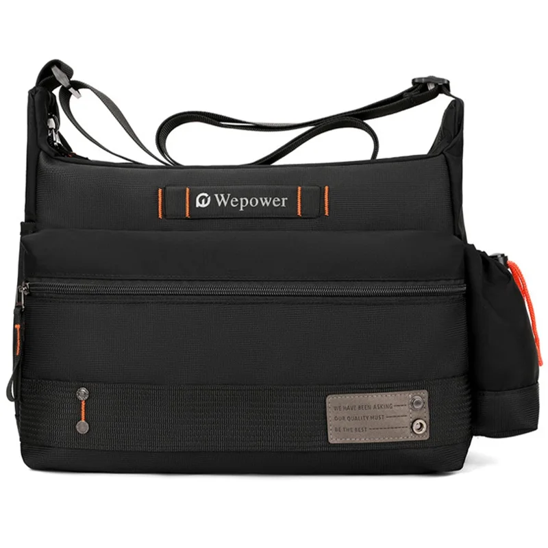 WEPOWER 8103 Men Casual All-Match Nylon Single Shoulder Crossbody Bag - Black