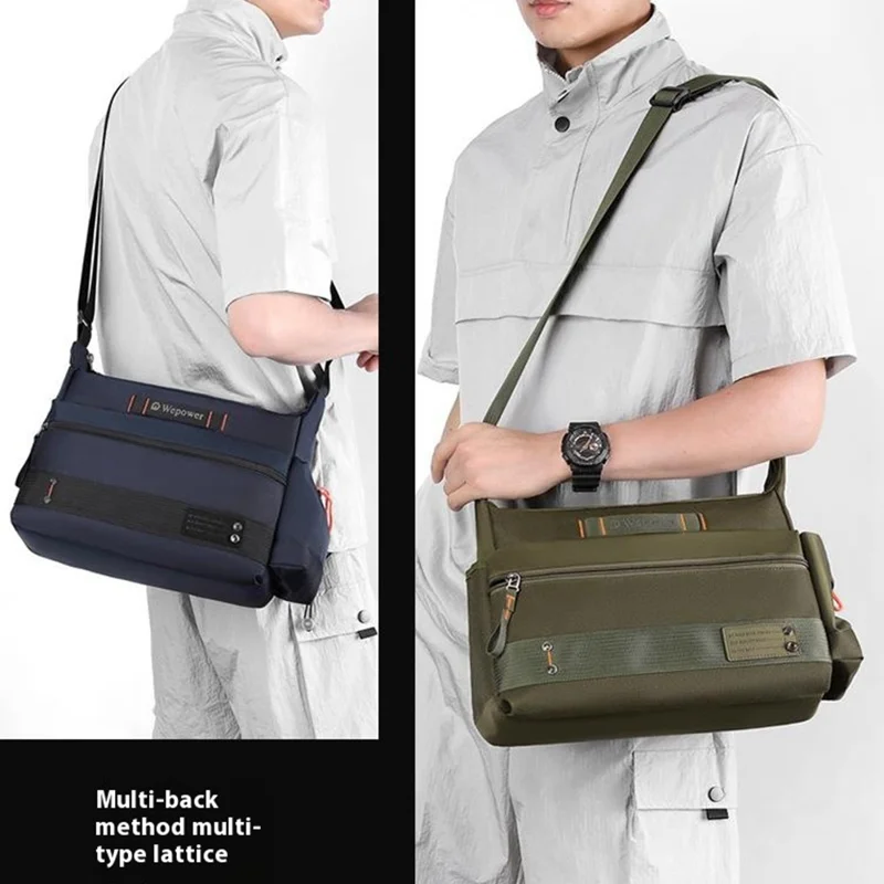 WEPOWER 8103 Men Casual All-Match Nylon Single Shoulder Crossbody Bag - Black