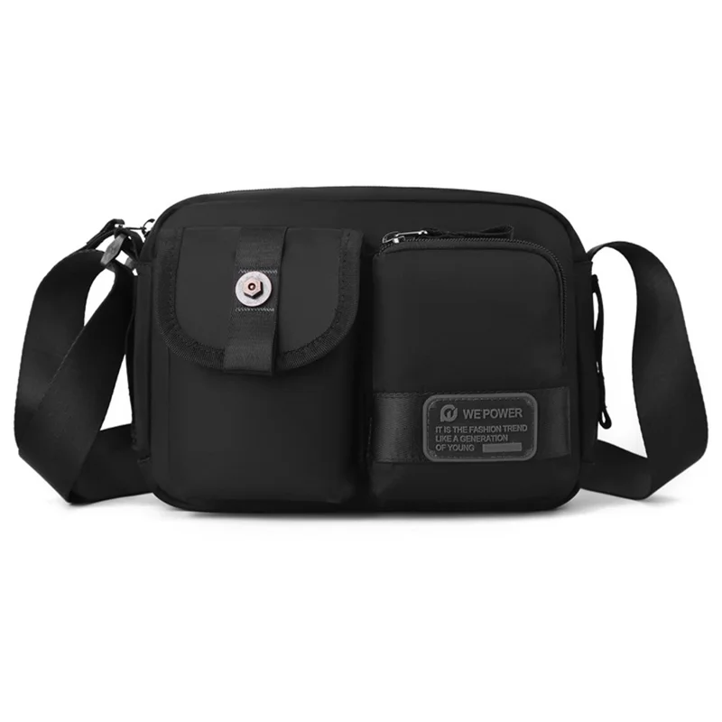 WEPOWER 1862 Herren stilvolle Casual Messenger Bag Nylon Single Shoulder Crossbody Bag - Schwarz