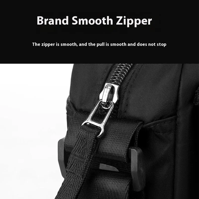 WEPOWER 1862 Herren stilvolle Casual Messenger Bag Nylon Single Shoulder Crossbody Bag - Schwarz