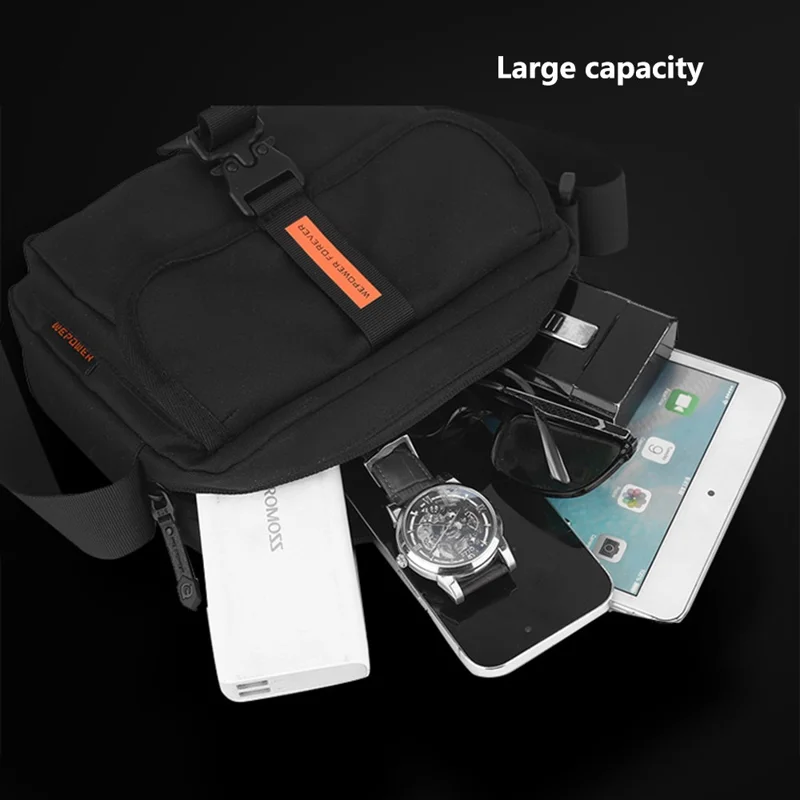WEPOWER 5903 Men Waterproof Nylon Crossbody Shoulder Bag with Quick Release Buckle - Black