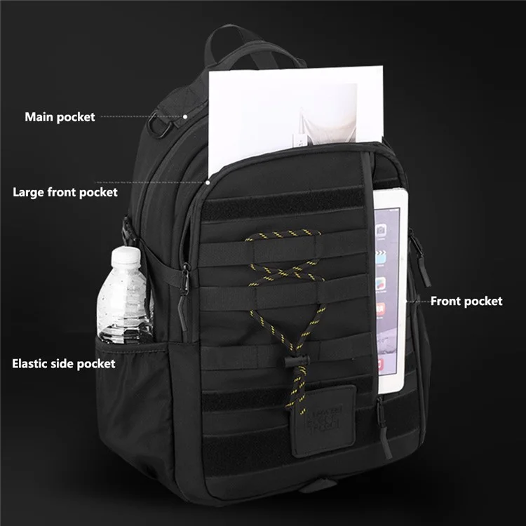 WEPOWER 2127 Outdoor Camping Military Backpack for Men Tactical Nylon Molle Shoulder Bag - Grey