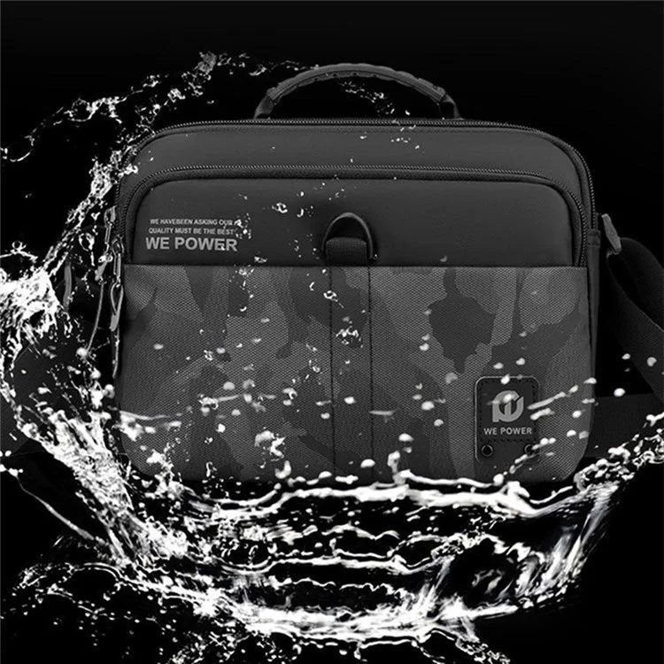 WEPOWER 1791 Herren Business Casual Nylon Einzelschulterkörpertasche, Größe L 25x10x19cm - Schwarz