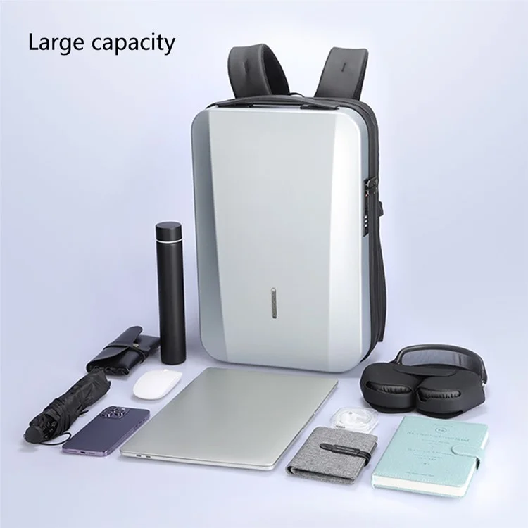 MARK RYDEN MR7917 17.3 inch Laptop Backpack Hardshell Business Travel Backpack with Anti-Theft Lock - Grey