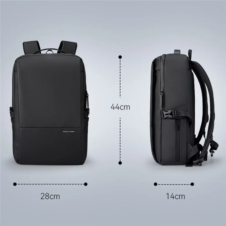 MARK RYDEN MR2422 Mochila de Viagem Masculina Tecido Oxford Mochila para Laptop Casual Daypack - Preto