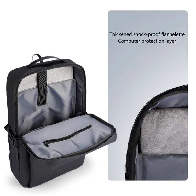 MARK RYDEN MR2422 Mochila de Viagem Masculina Tecido Oxford Mochila para Laptop Casual Daypack - Preto