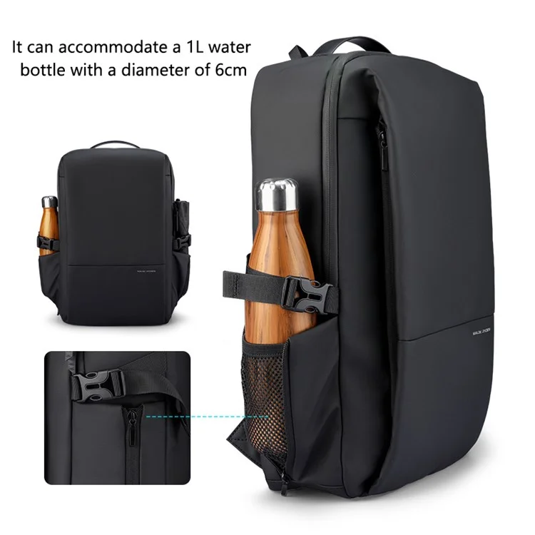 MARK RYDEN MR2422 Mochila de Viagem Masculina Tecido Oxford Mochila para Laptop Casual Daypack - Preto