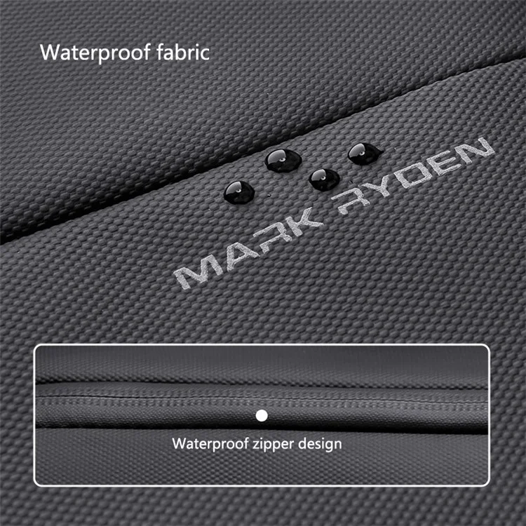 MARK RYDEN MR2422 Mochila de Viagem Masculina Tecido Oxford Mochila para Laptop Casual Daypack - Preto