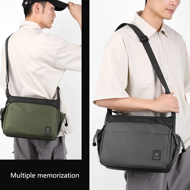 WEPOWER 3026 Men Commuting Casual Nylon Large Capacity Single Shoulder Crossbody Bag - Black