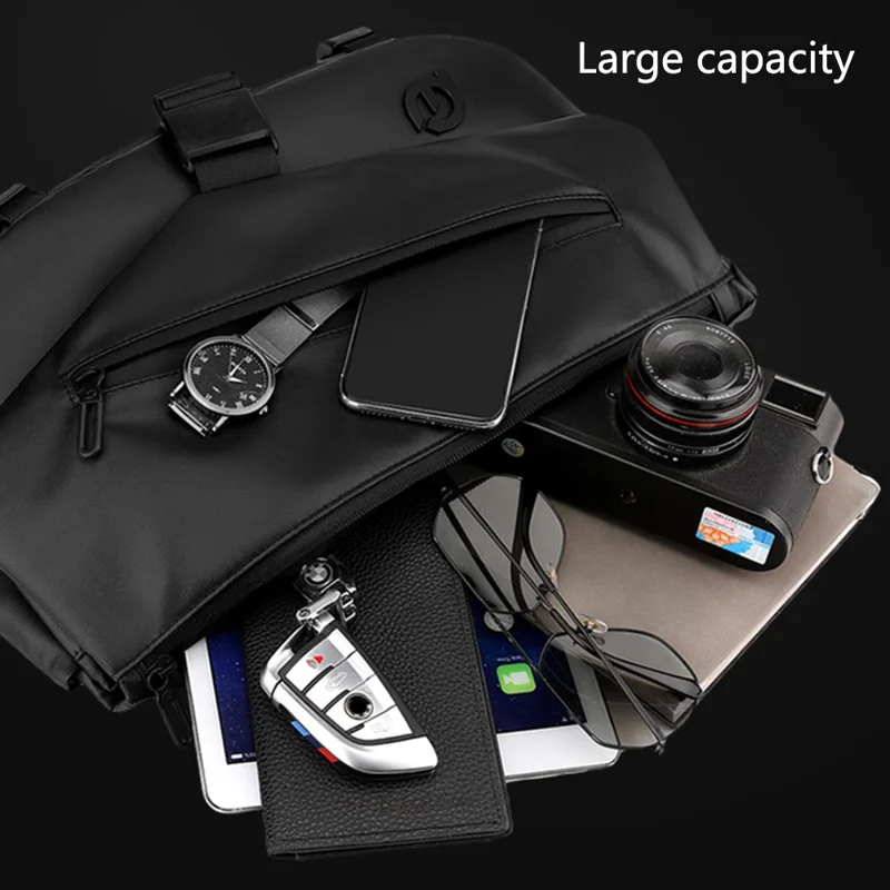 WEPOWER 7678 Men Single Shoulder Chest Bag Stylish Nylon Crossbody Bag - Black