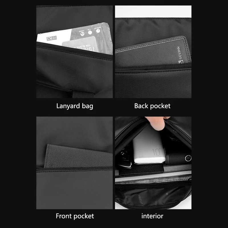 WEPOWER 7678 Men Single Shoulder Chest Bag Stylish Nylon Crossbody Bag - Black