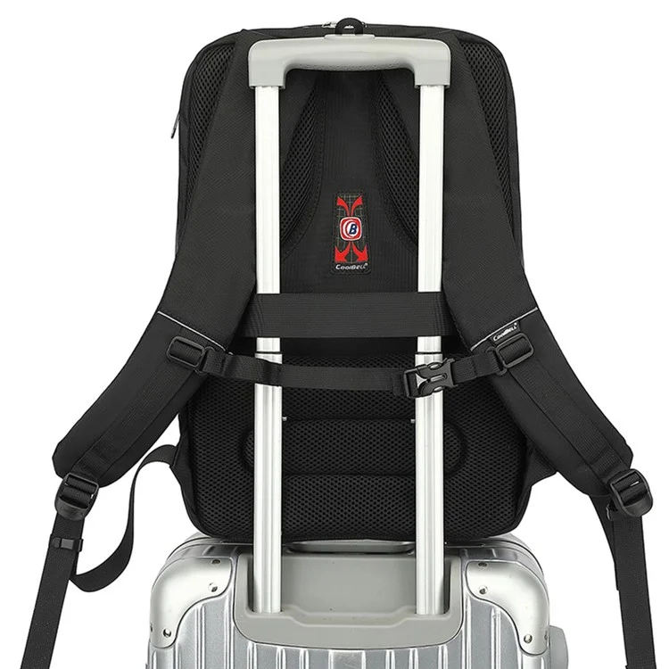 COOLBELL CB-8292 Mochila para laptop de 15,6 polegadas Bolsa de viagem masculina Sacolas com carregamento embutido