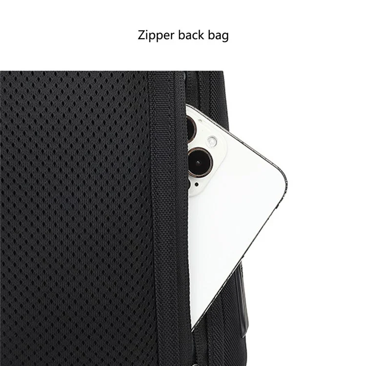 COOLBELL CB-7201 Crossbody Bag Men Stylish Chest Pack with External Charging Port - Black