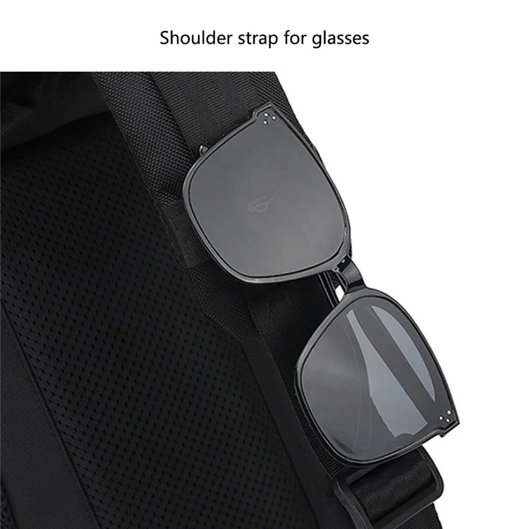 COOLBELL CB-7201 Crossbody Bag Men Stylish Chest Pack with External Charging Port - Black