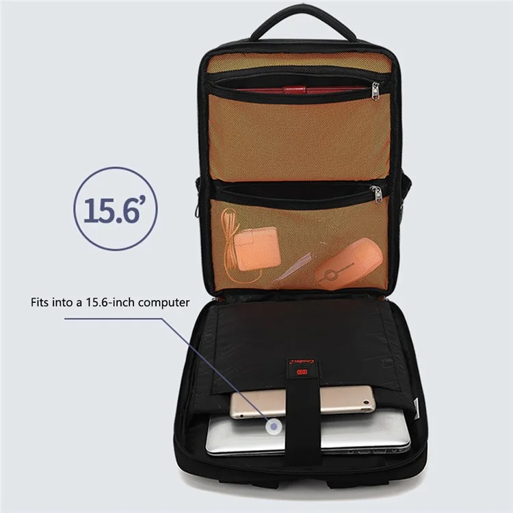 Coolbell CB-8277 Backpack Commerciale da Uomo da 180 Gradi Per Laptop da 15,6 Pollici Con Porta di Ricarica USB - Nero