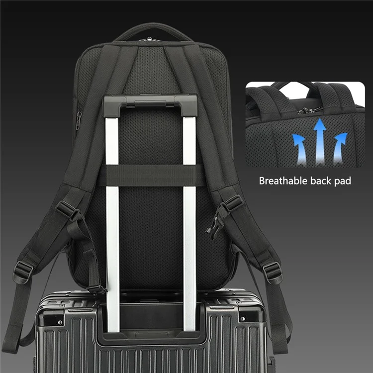 COOLBELL CB-8295 EVA Hard Shell Shoulder Bag Waterproof Business Backpack for 15.6-inch Laptop - Black