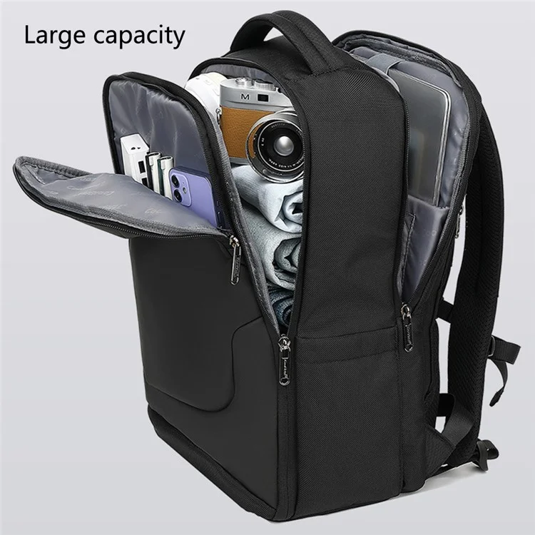 COOLBELL CB-8273 Men Business Travel Backpack Anti-Splash Large Capacity Laptop Dual Shoulder Bag - Black