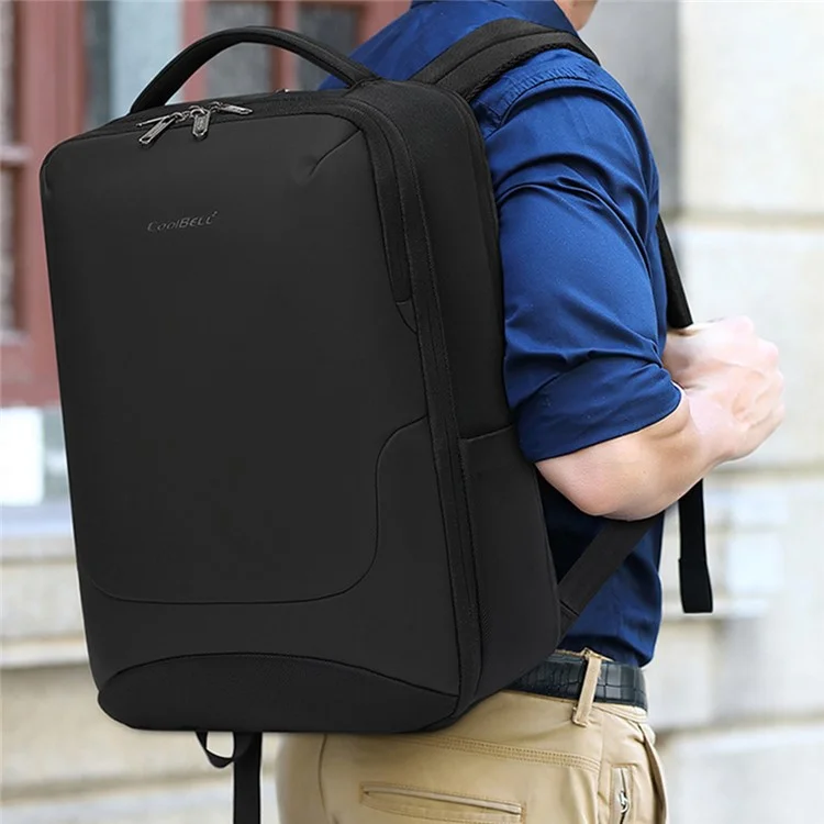 COOLBELL CB-8273 Men Business Travel Backpack Anti-Splash Large Capacity Laptop Dual Shoulder Bag - Black