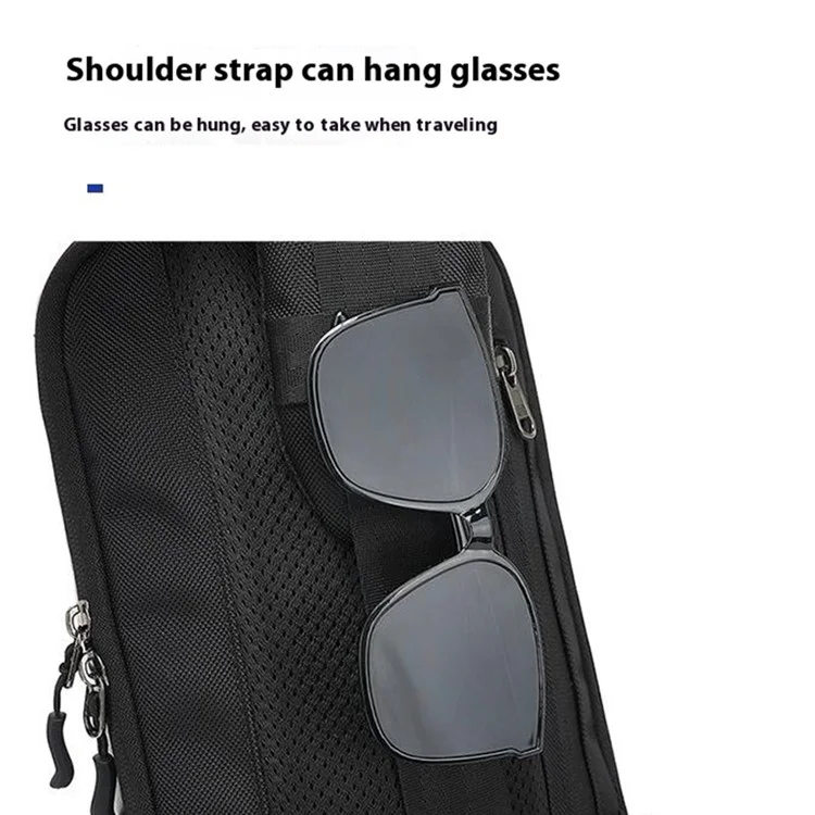 Coolbell CB-7202 Sac à Bandoulière Imperméable Men Hommes Poitrine Élégante Pour Ipad 7,9 Pouces - Noir