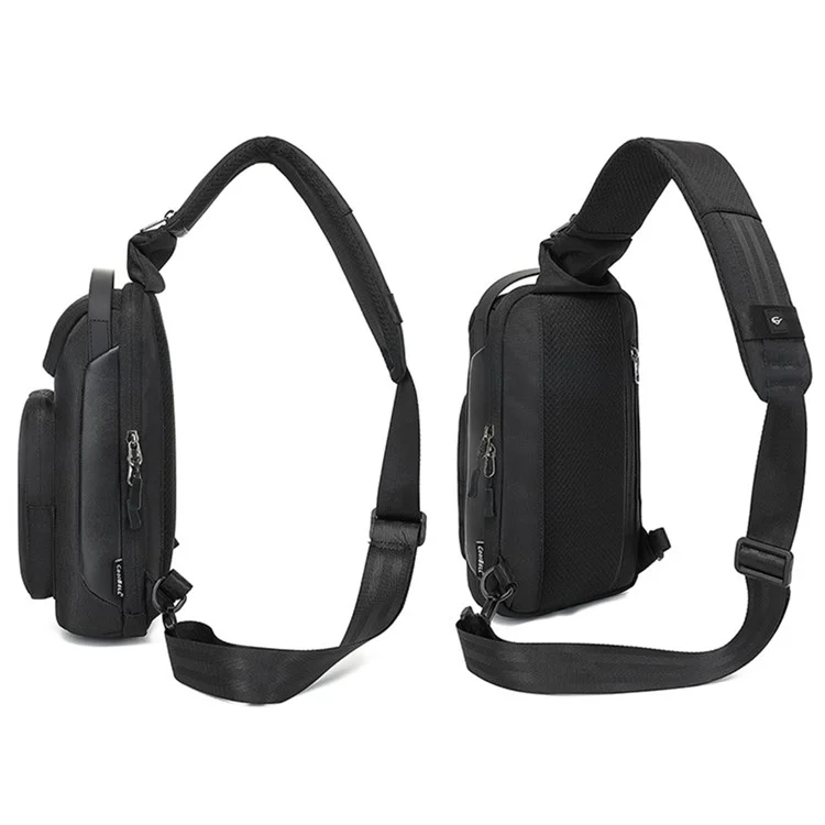 Coolbell CB-7202 Sac à Bandoulière Imperméable Men Hommes Poitrine Élégante Pour Ipad 7,9 Pouces - Noir