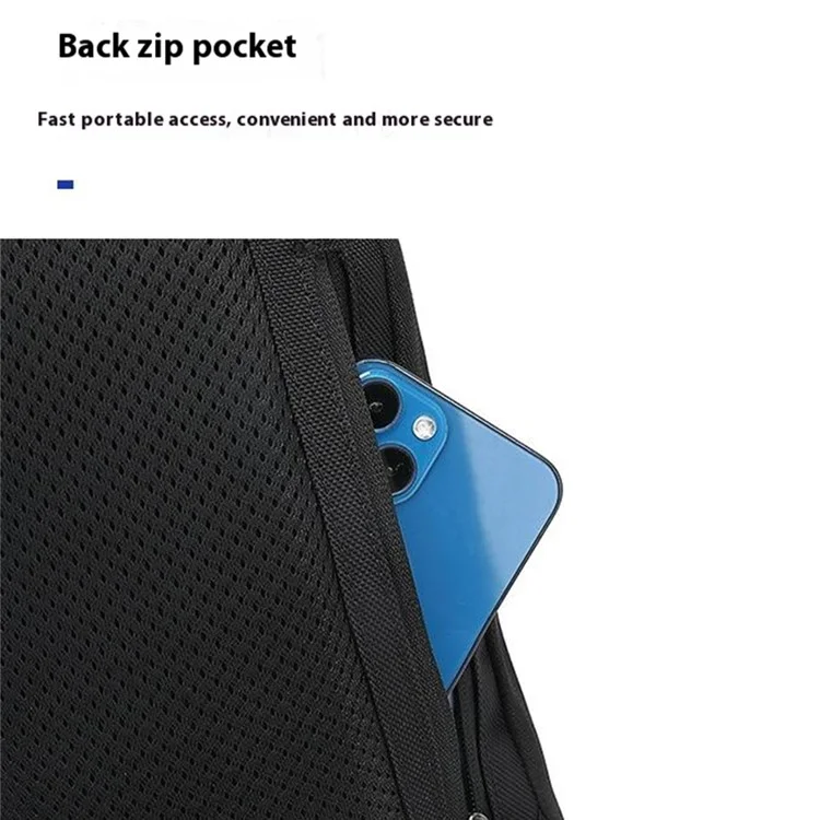 Coolbell CB-7202 Sac à Bandoulière Imperméable Men Hommes Poitrine Élégante Pour Ipad 7,9 Pouces - Noir