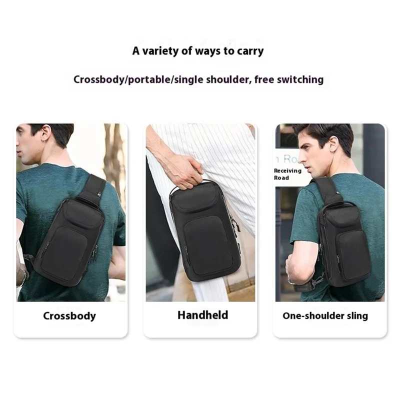 COOLBELL CB-7202 Waterproof Crossbody Bag Men Stylish Chest Pack for iPad 7.9-inch - Grey